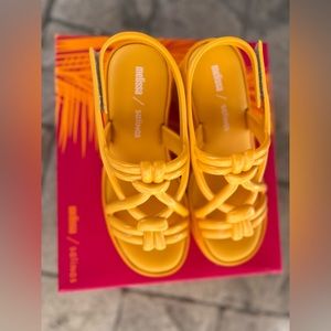 Melissa Sand Salina Wedges Yellow Size 6